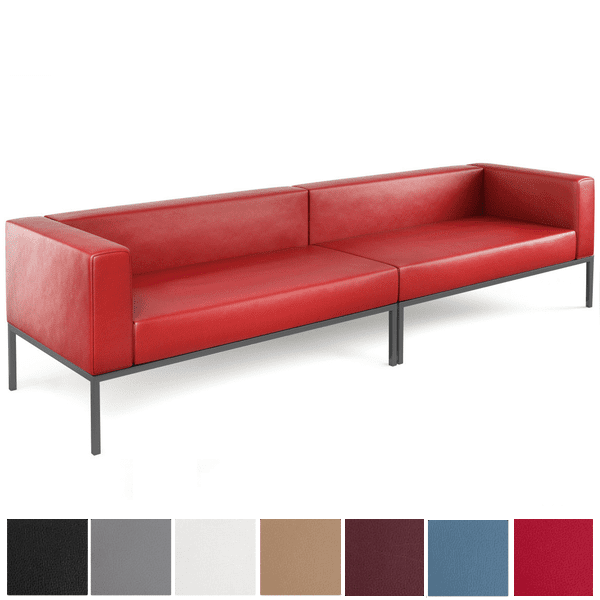 96" Red Sofa for Break Rooms and Lounge Areas