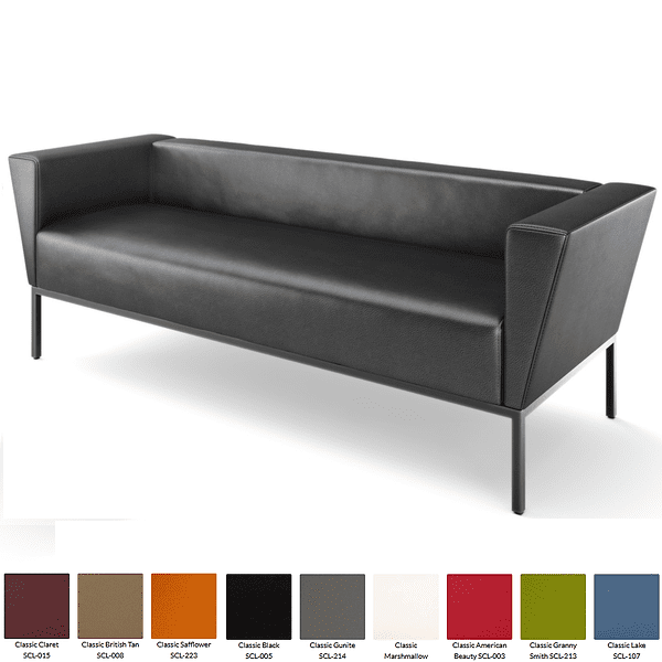 Classic Black Leather Sofa