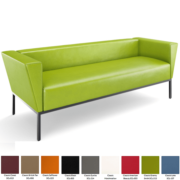 Apple Green Leather Sofa