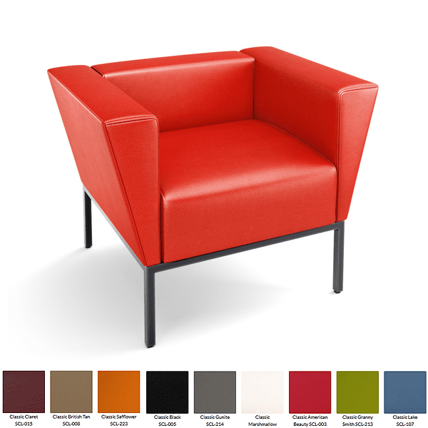 Leather Club Chair - red
