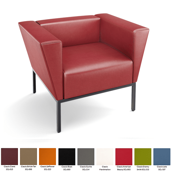 Wine Leather Club Chair
