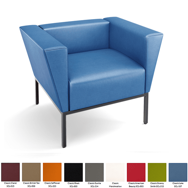 Leather Club Chair - Blue