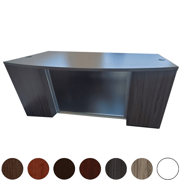 Napa Step Bow Glass Front Executive Desk
