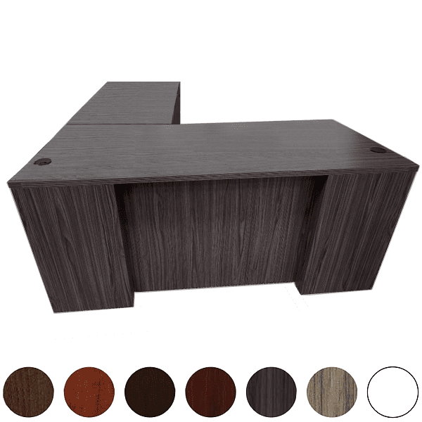 Napa L-Shaped Desk - Recessed Front Modesty Panel