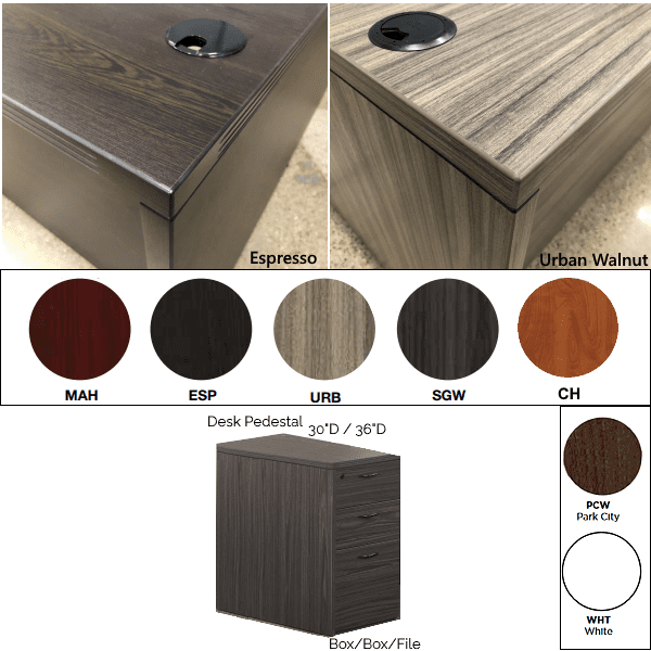 36"D 3-Drawer Box/Box/File Pedestal