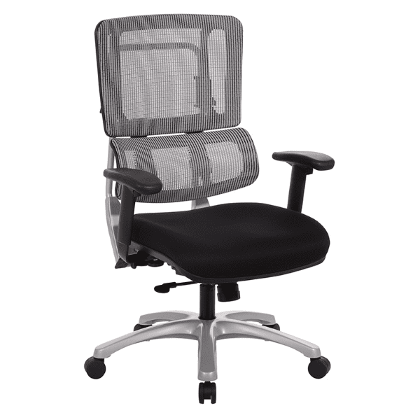 Vertical Grey Mesh Chair with Adjustable Lumbar - 99666S-30
