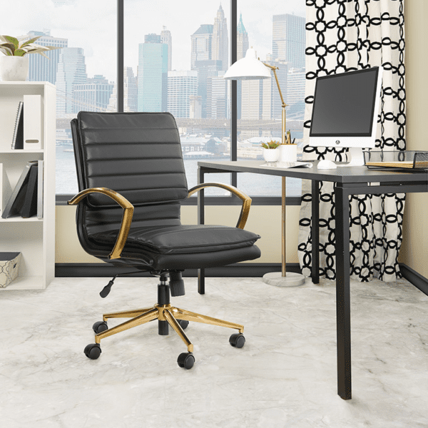 Gold arm office chair