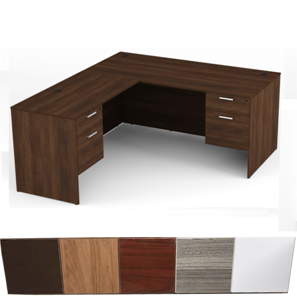 5' L-Shape Desk with Dual Storage Pedestals