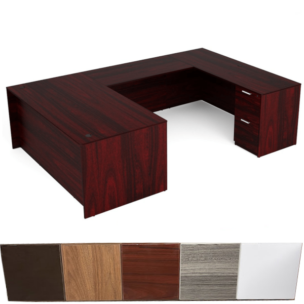 Executive 90° U-Shaped Desk with Dual Pedestals