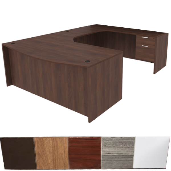 Bow Front Dual Curved U Desk