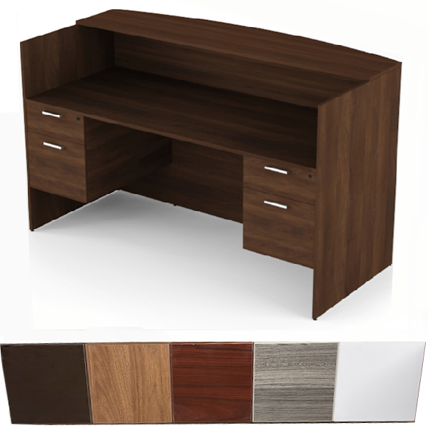 Reception Desk with 2 box/file pedestals