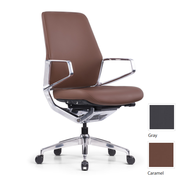 Mid Back Modern Office Chair - Caramel