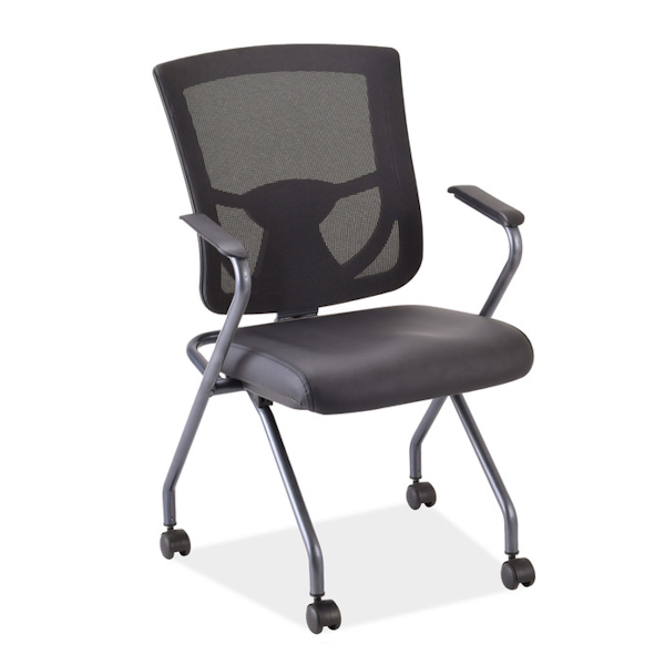 Cool Mesh Nesting Chair with Black Vinyl Seat