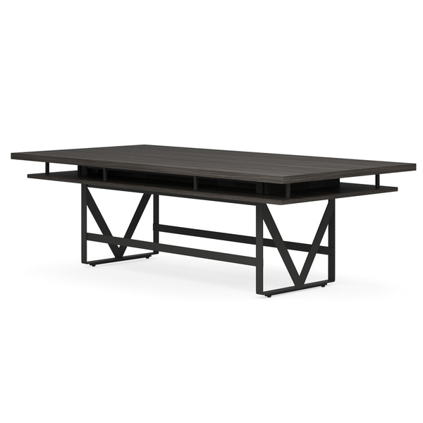 industrial standing huddle table with power