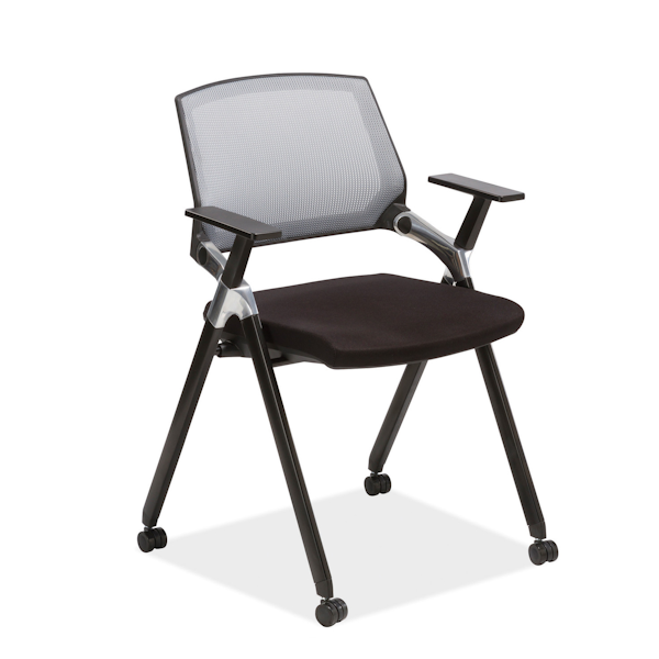 mesh back nesting chair with arms