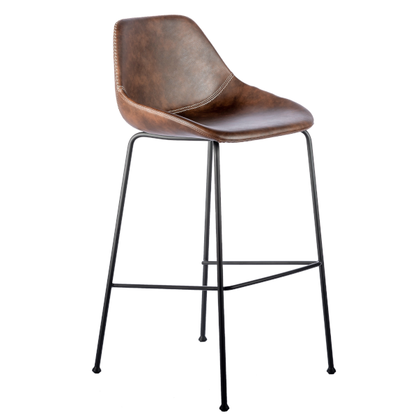 Bar height stool in vintage brown