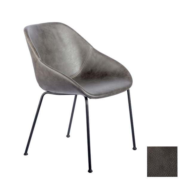 Dark Gray Leather Guest Chair