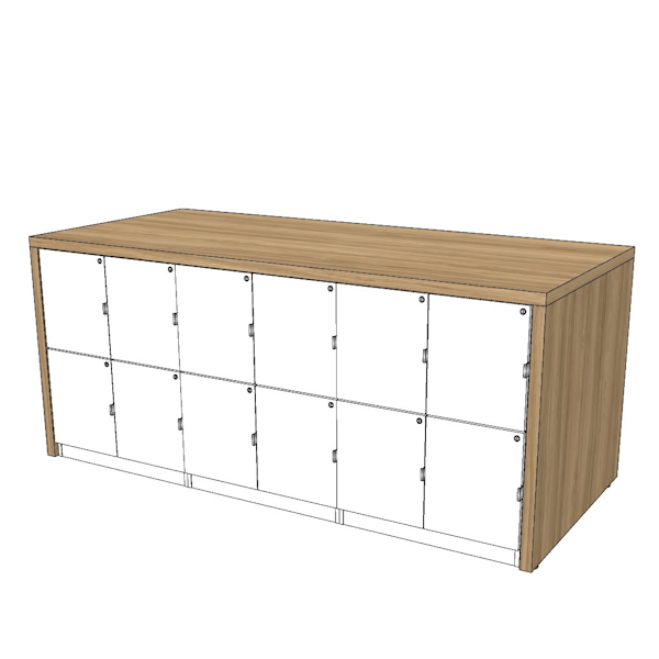 AVALON Grade 2 Locker Table - 12 Lockers - TYP-1668 locker bank