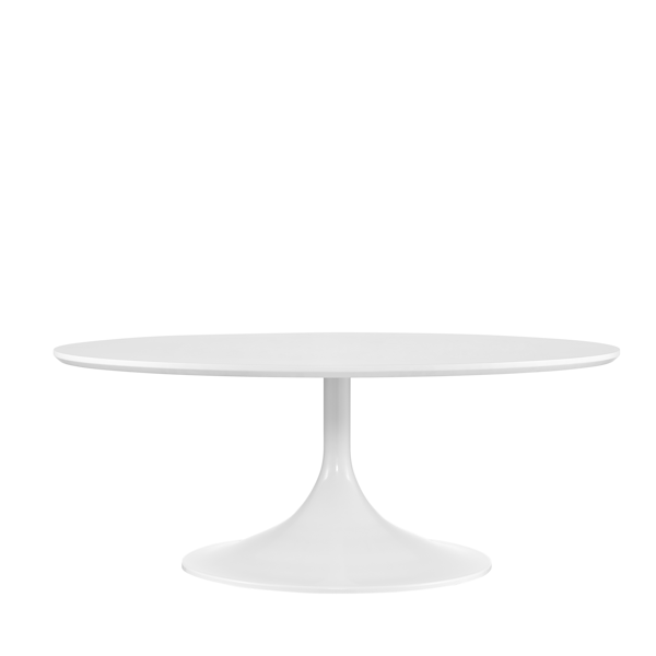 modern round coffee table in matte white