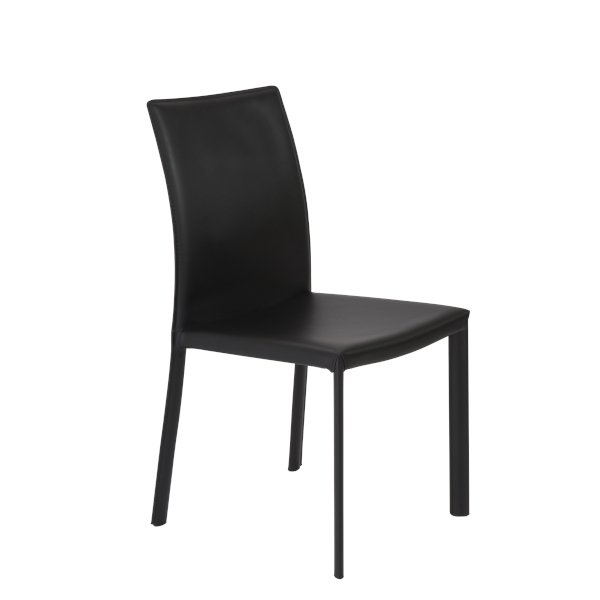 black armless side dining chair