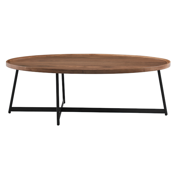 Walnut oval coffee table