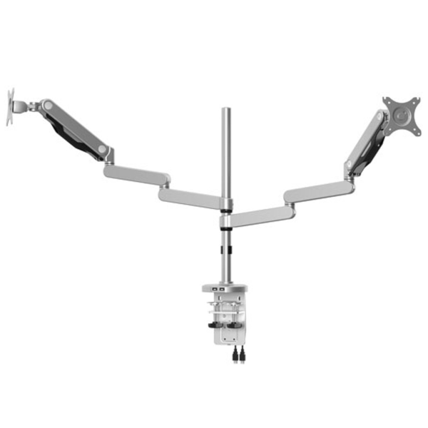 dual monitor arms - silver