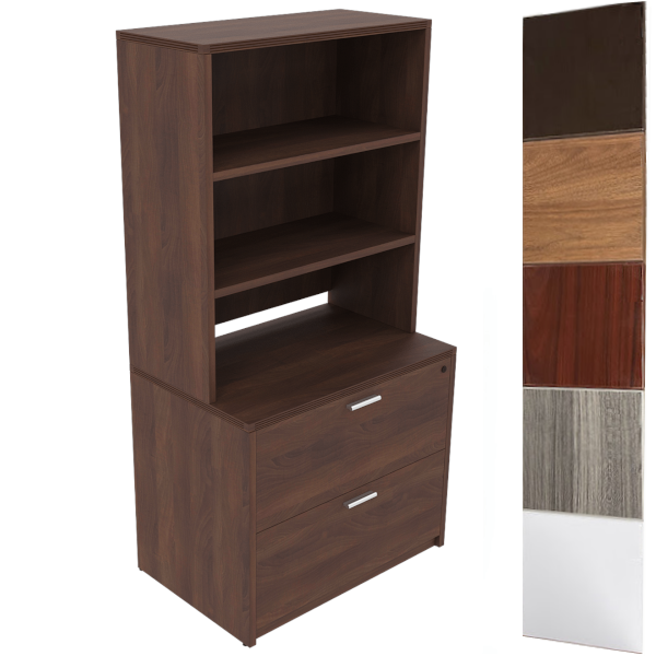 2-Drawer Lateral File with Open File Hutch