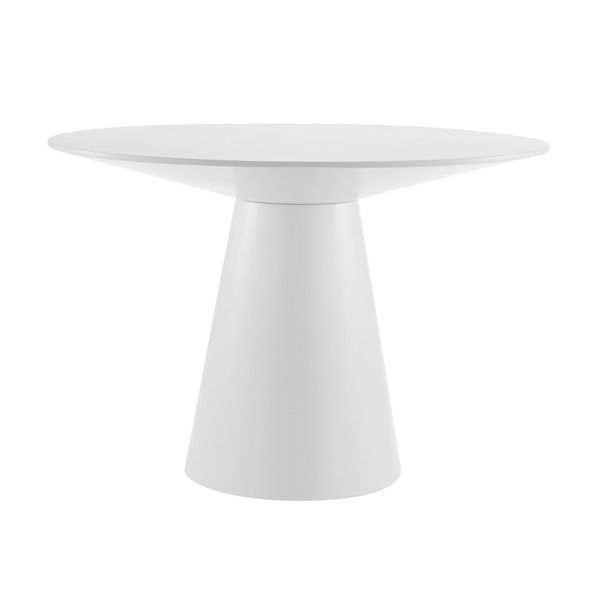 matte white round table