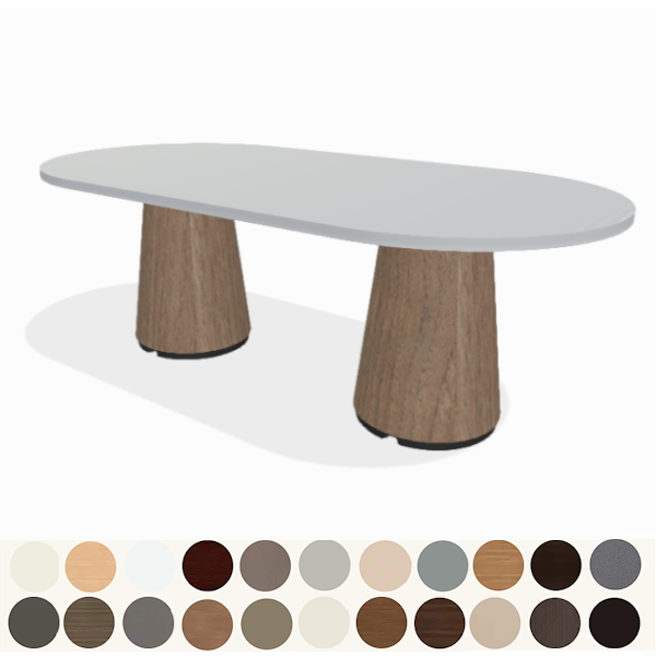 7' Oval Conference table with drum bases