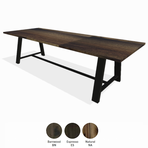 9' wood conference table with black legs