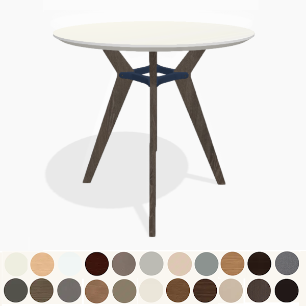 Round Bar Table with Wood Base