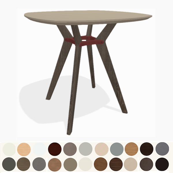 Squircle Top Bar Table with Red Accent