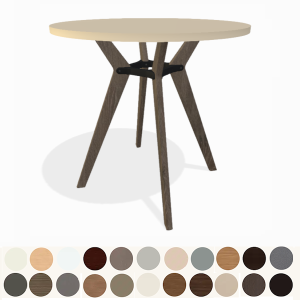 Round Bar Table with Wood Base