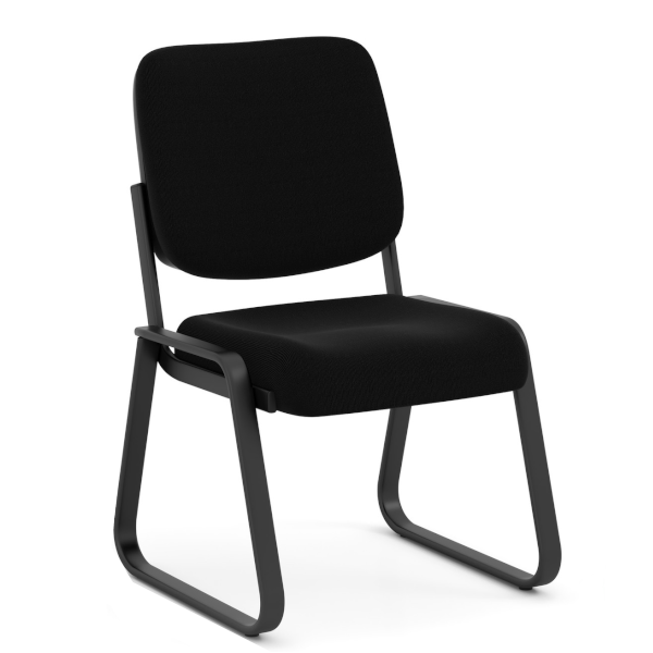 Black Fabric Guest Chair - No Arms