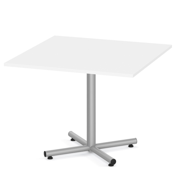 42" Square Table with Silver X-Base