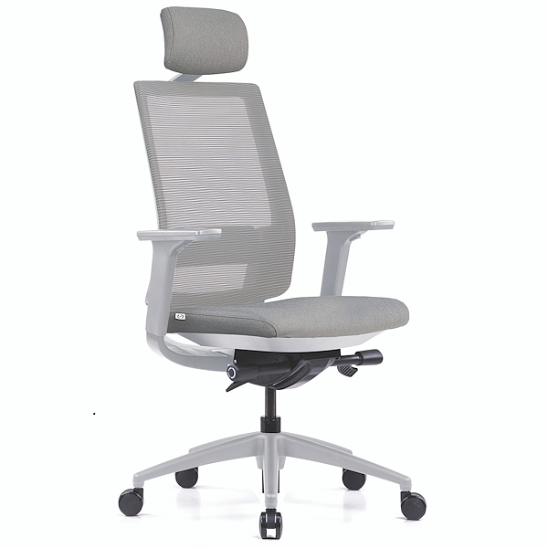 High Back Ribbed Mesh Office Chair - Headrest