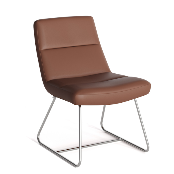 Upholstered Lounge Chair with Sled Base