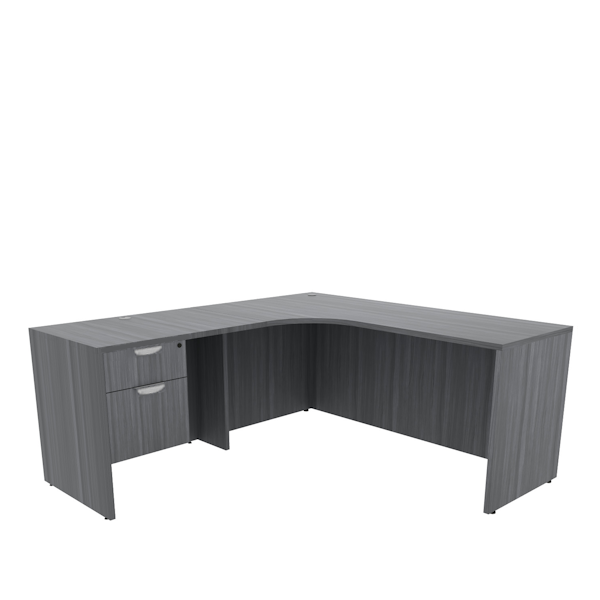 single pedestal corner l-desk