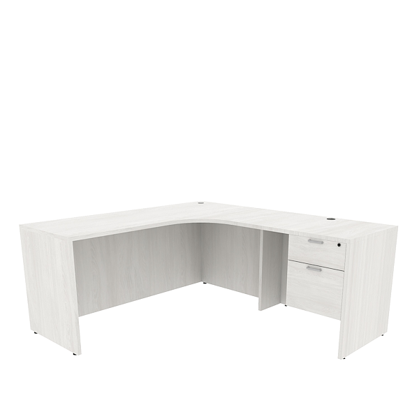 single pedestal corner l-desk