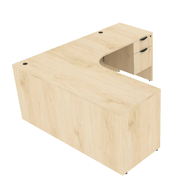 Corner L-Desk - 66W - BF - Approach - MPL single pedestal corner l-desk
