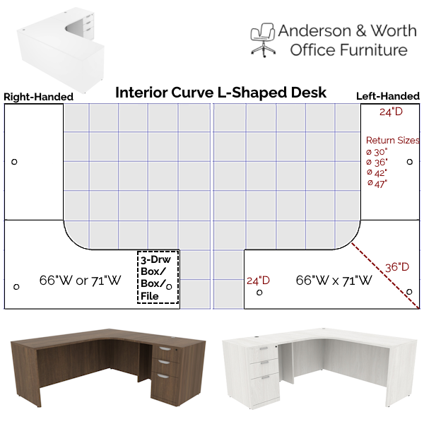Interior Curve L-Desk - BBF - 2D Map 2d desk footprint