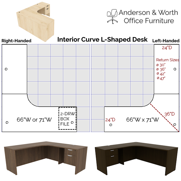 Interior Curve L-Desk - BF - 2D Map 2d desk footprint