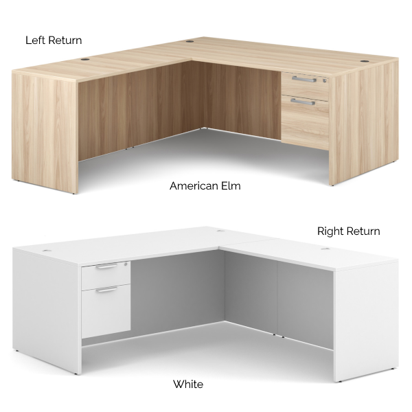 L-Desks - 71W - SP - BF Single pedestal l-desks