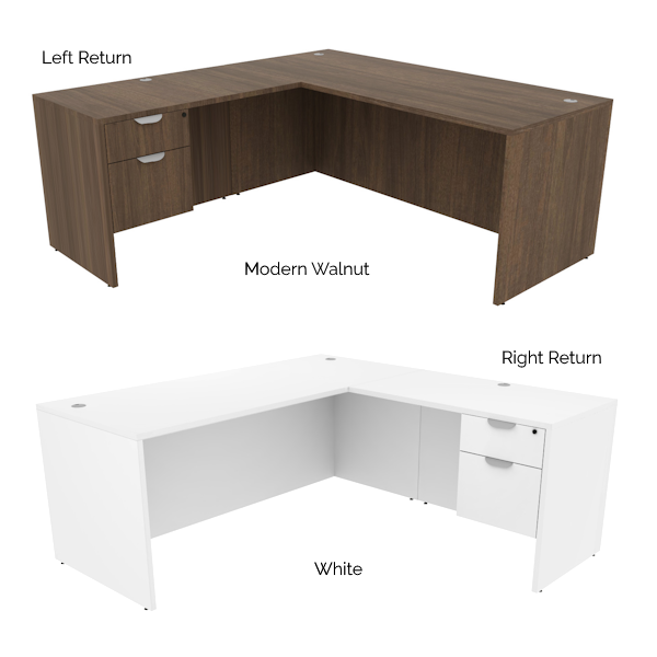 66" L-shaped desks