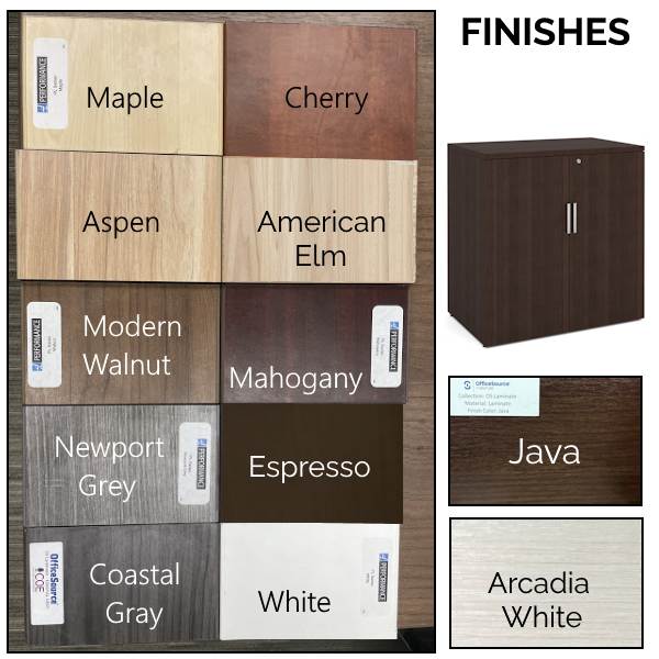 36H Storage Cabinet Finishes finishes
