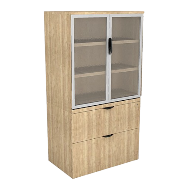OS Lateral File Glass Door Cabinet - APN lateral file storage with glass doors
