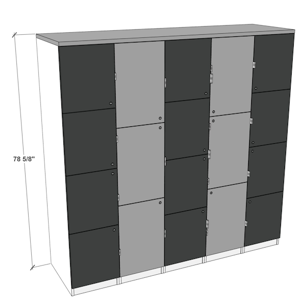 Deskmakers Catalina Lockers - T4189 18-section storage locker