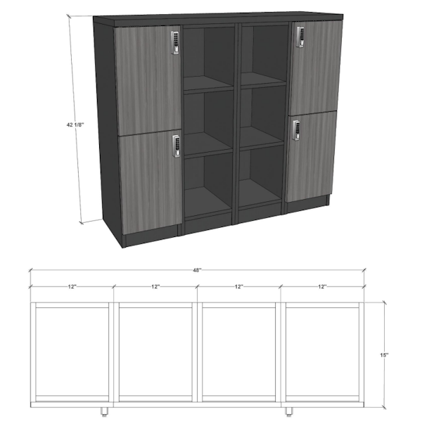 Deskmakers Catalina Lockers - TYP-3758 - detail storage lockers