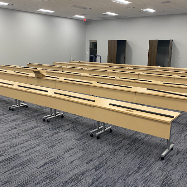 Newport Training Tables - 26D T-LEG TUBULAR METALLIC SILVER mobile training tables
