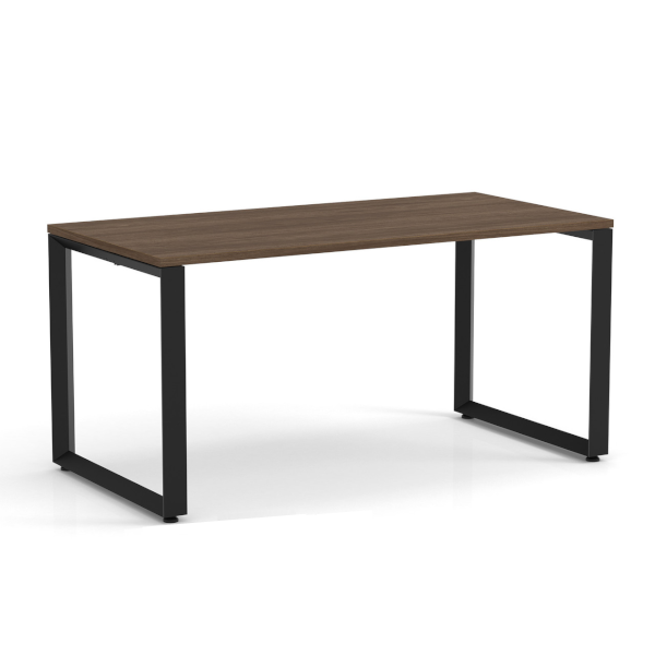 Office Source Training Table - Black Beveled O-Legs - Modern Walnut modern walnut